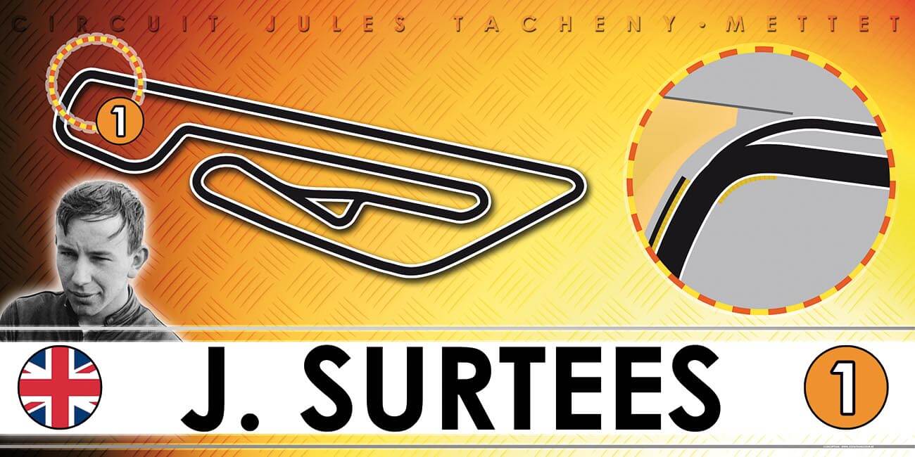 John SURTEES (7 x wereldkampioen 350 en 500 cc – wereldkampioen F1 – 3 overwinningen in Mettet)